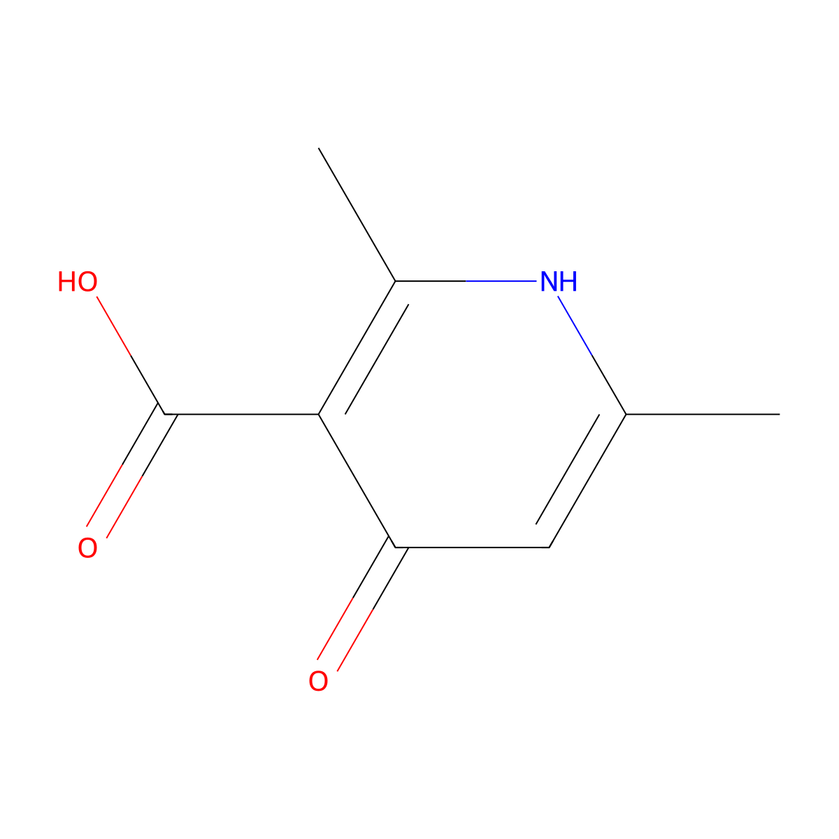 4-Hydroxy-2,6-dimethylnicotinic acid molecular structure, CAS 33259-21-1