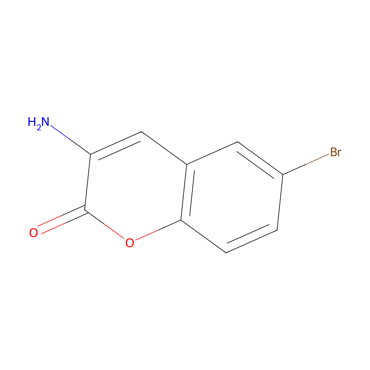 3-Amino-6-bromo-2H-chromen-2-one molecular structure, CAS 33259-36-8