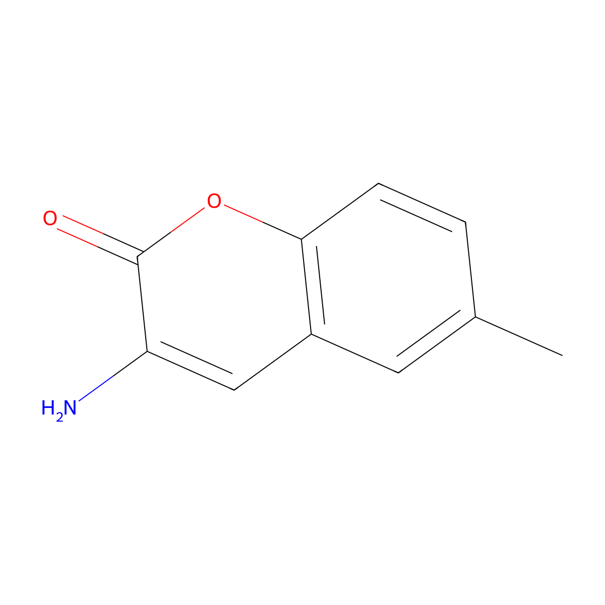 3-Amino-6-methyl-2H-chromen-2-one molecular structure, CAS 33259-42-6