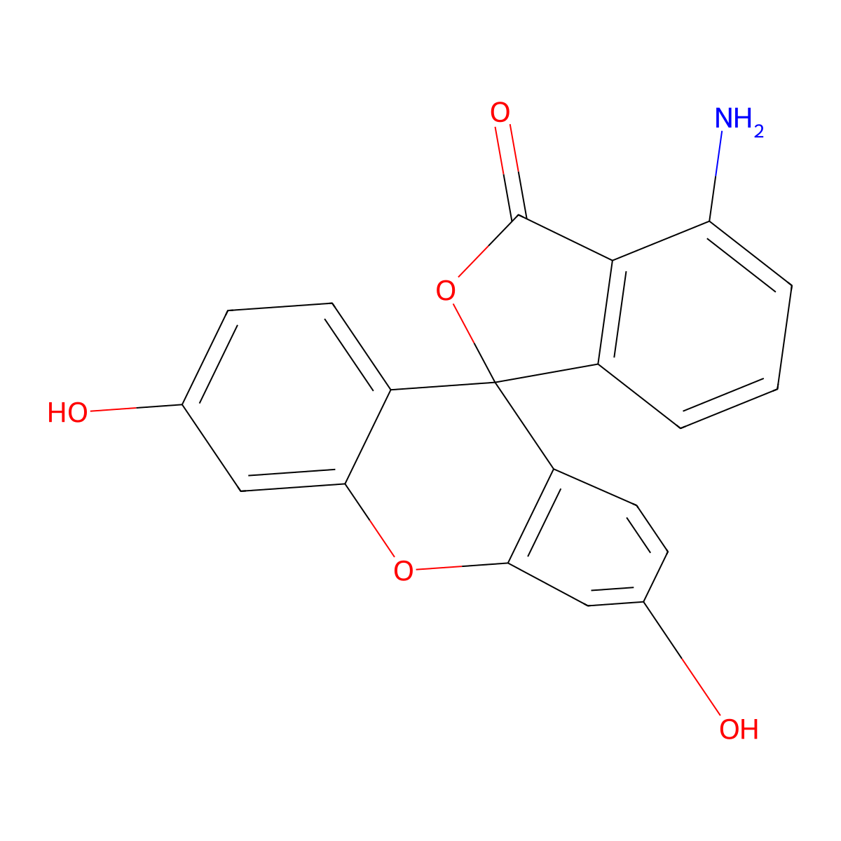 4-Amino-3',6'-dihydroxyspiro(isobenzofuran-1(3H),9'-(9H)xanthen)-3-one molecular structure, CAS 3326-33-8