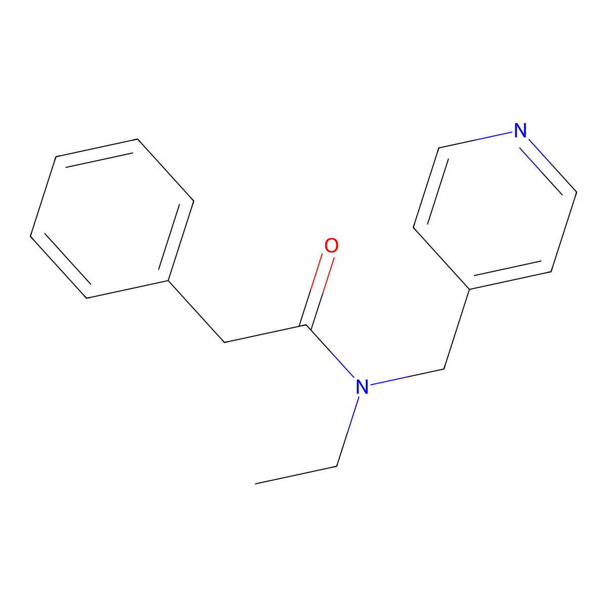 Phenylacetamide, N-ethyl-N-(4-pyridylmethyl)- molecular structure, CAS 33262-90-7