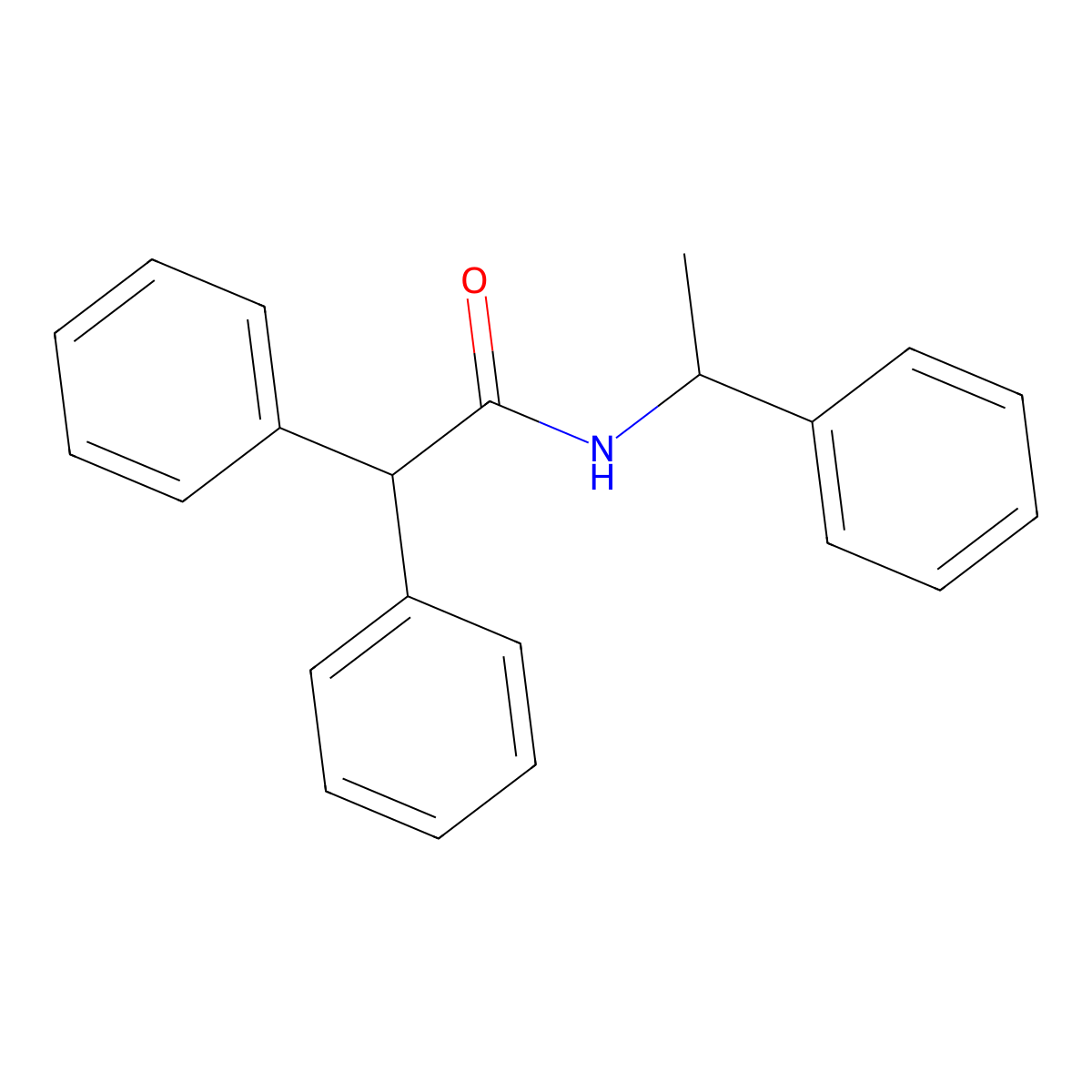 2,2-diphenyl-N-(1-phenylethyl)acetamide molecular structure, CAS 33264-49-2