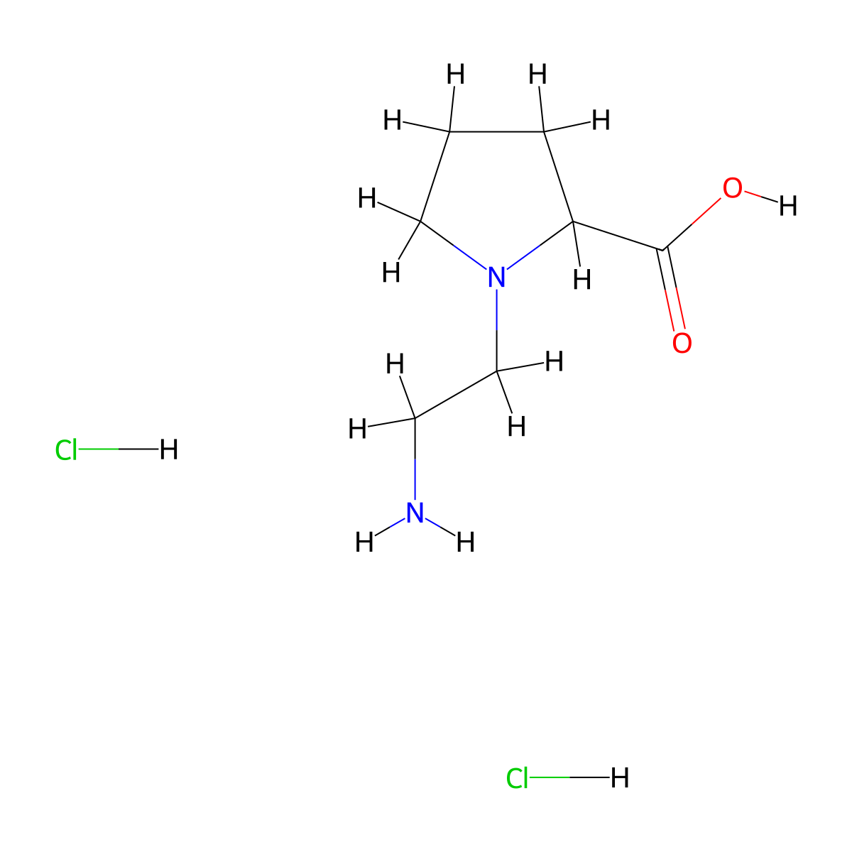 1-(2-Aminoethyl)pyrrolidine-2-carboxylic acid dihydrochloride molecular structure, CAS 33264-98-1