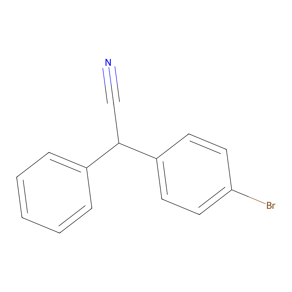 2-(4-Bromophenyl)-2-phenylacetonitrile molecular structure, CAS 33268-46-1