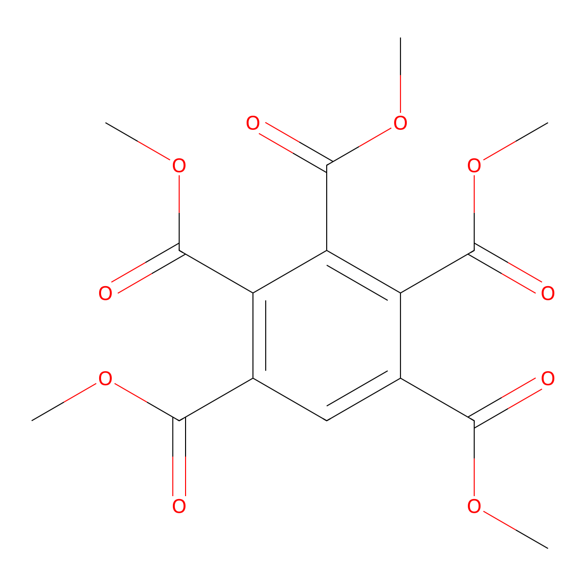Benzenepentacarboxylic acid, pentamethyl ester molecular structure, CAS 3327-06-8