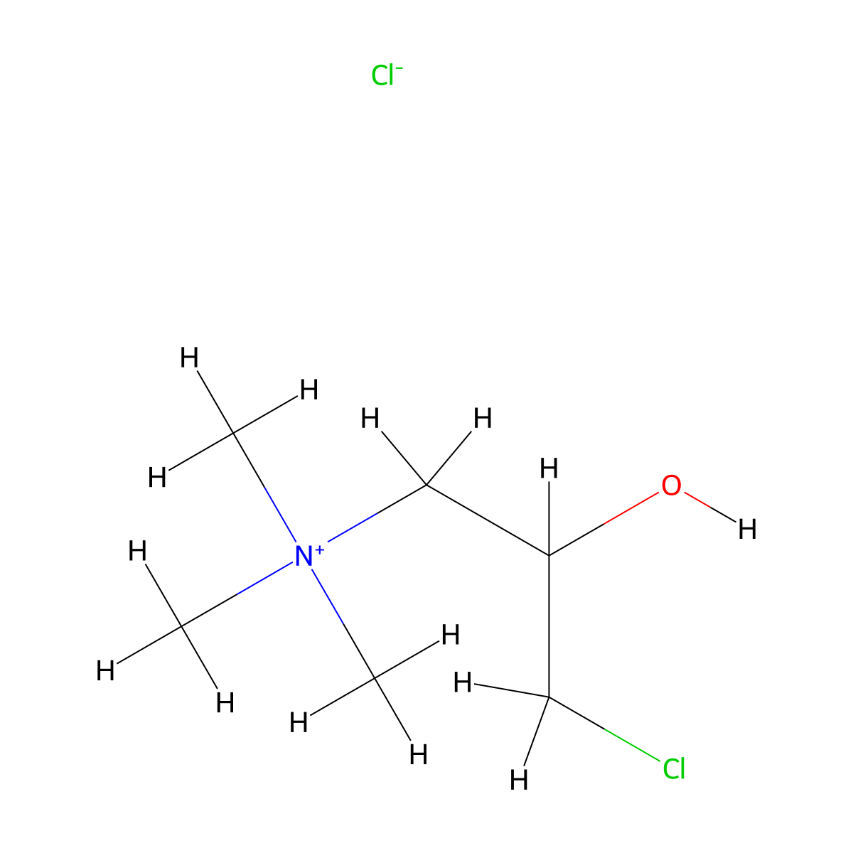 (3-Chloro-2-hydroxypropyl)trimethylammonium chloride molecular structure, CAS 3327-22-8
