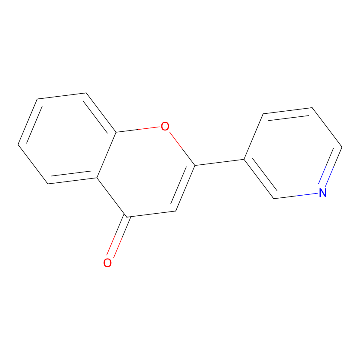 2-Pyridin-3-ylchromen-4-one molecular structure, CAS 3327-27-3