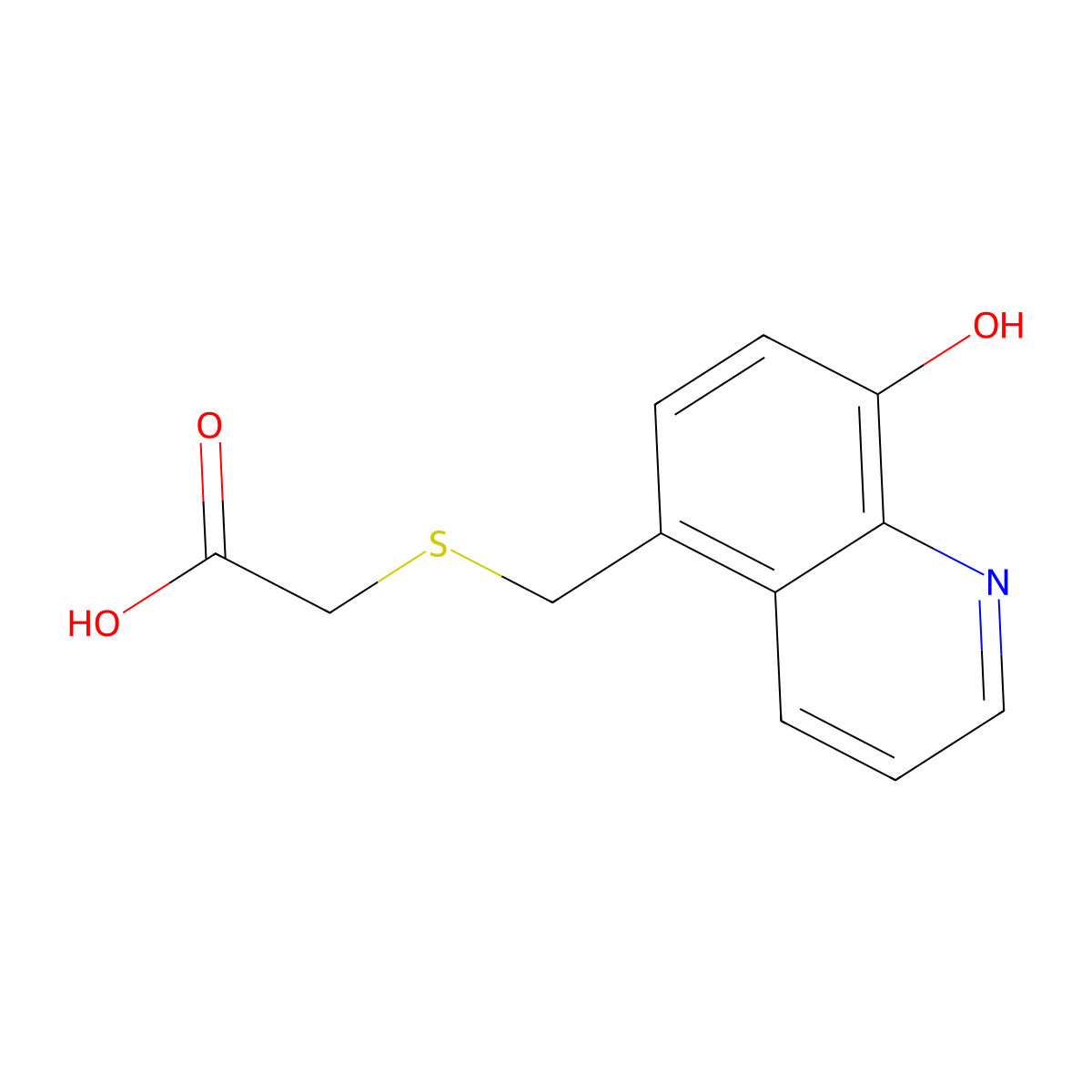 2-(((8-Hydroxyquinolin-5-yl)methyl)thio)acetic acid molecular structure, CAS 33273-92-6