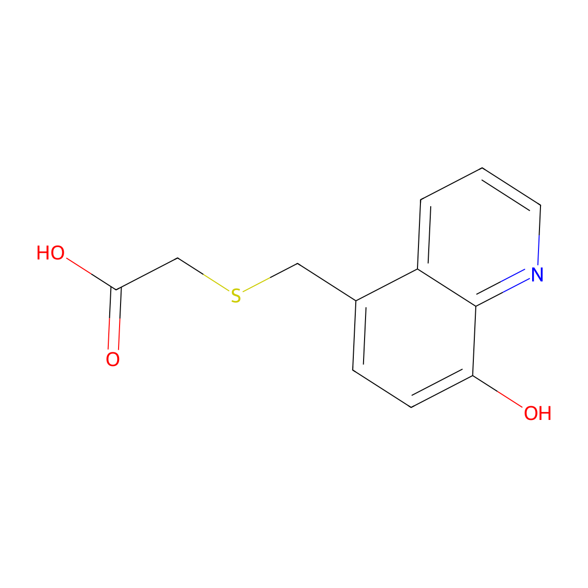 2-(((8-Hydroxyquinolin-5-yl)methyl)thio)acetic acid molecular structure, CAS 33273-92-6