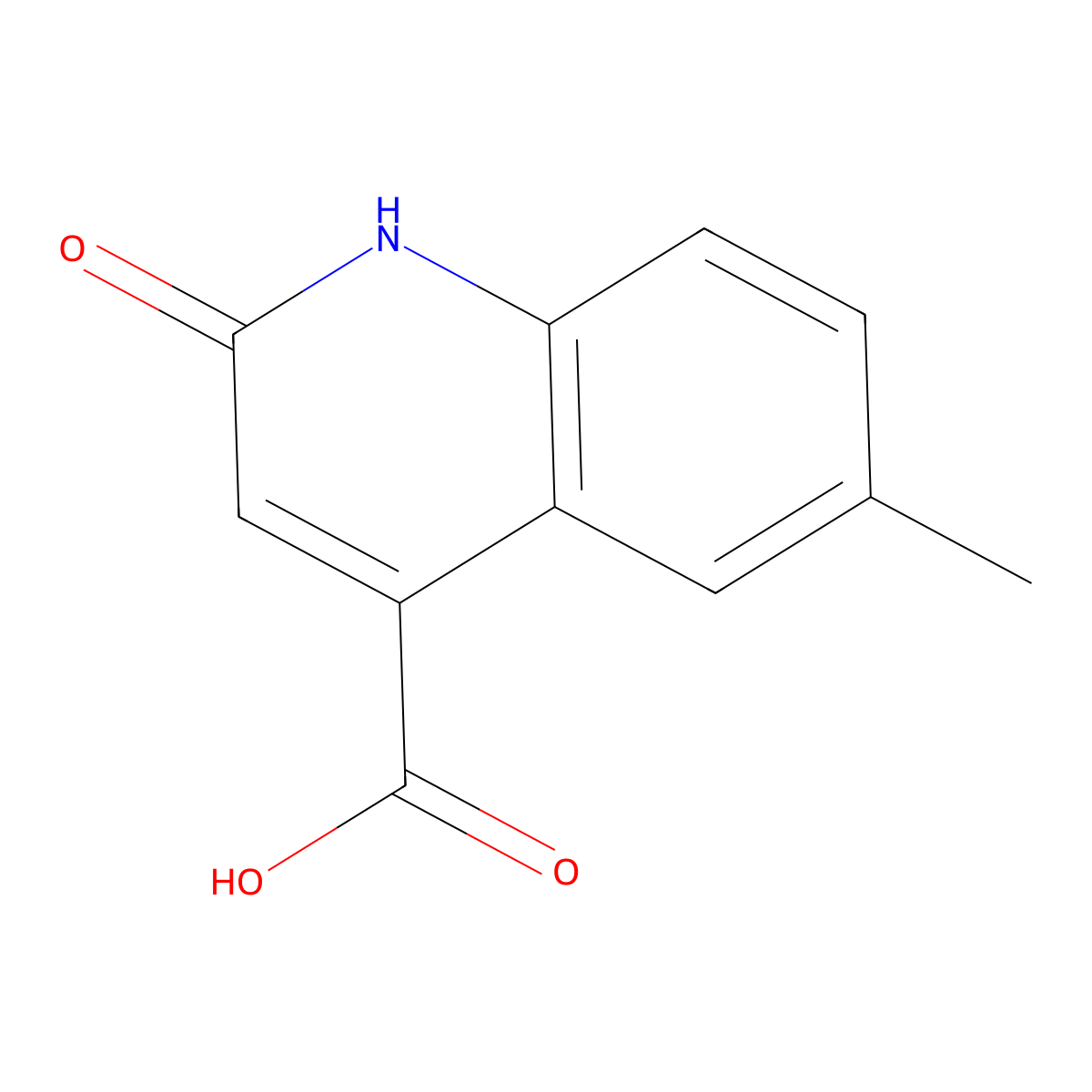 2-Hydroxy-6-methylquinoline-4-carboxylic acid molecular structure, CAS 33274-47-4