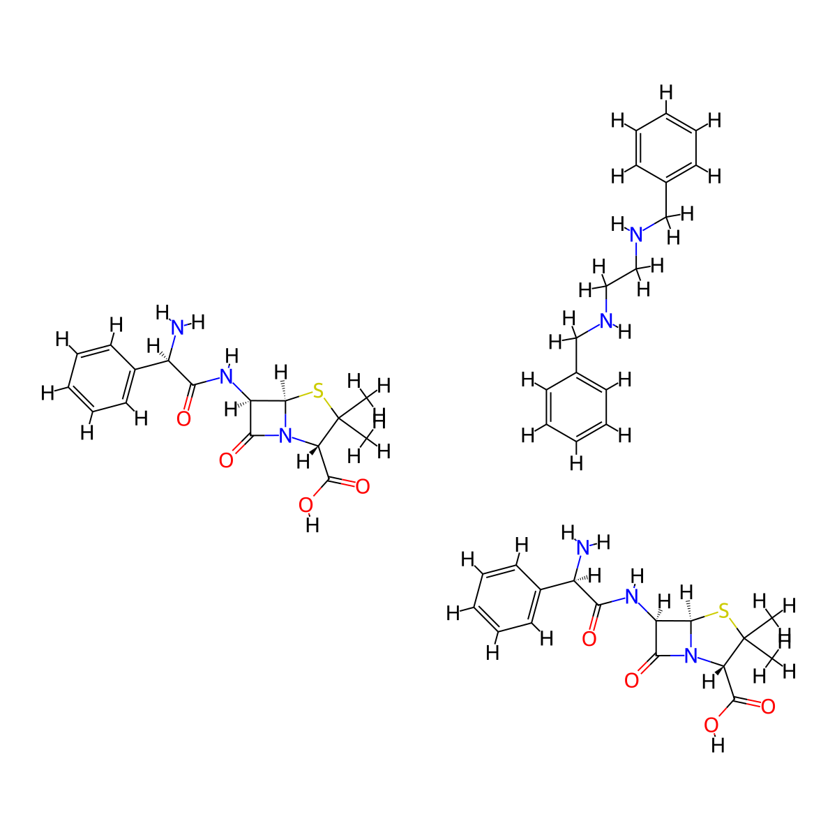 Ampicillin benzathine molecular structure, CAS 33276-75-4