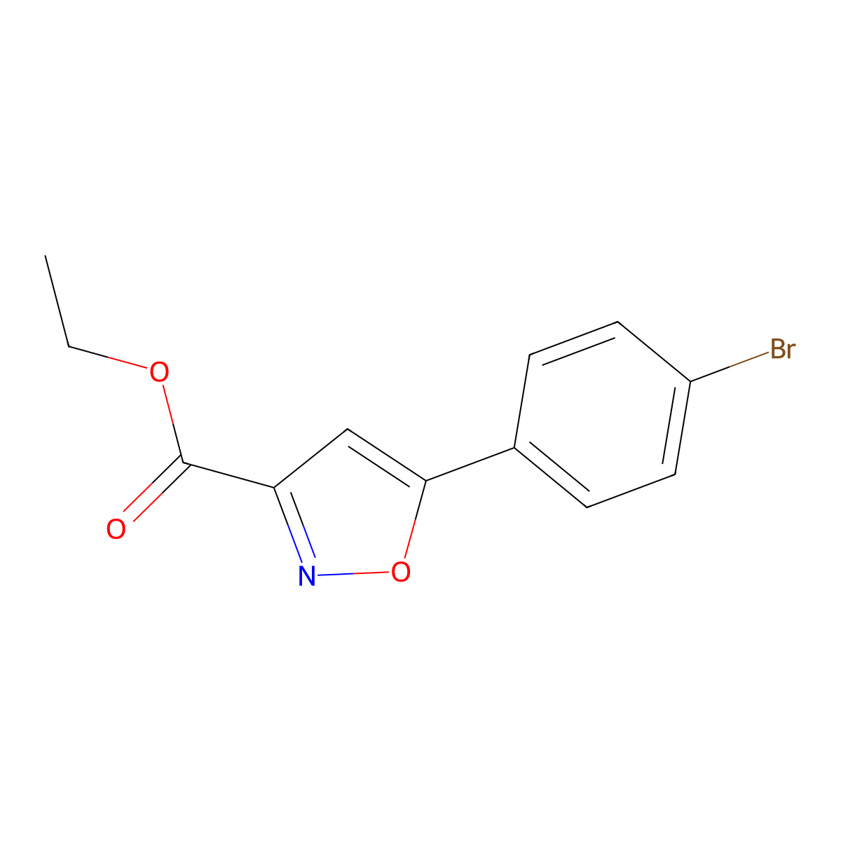 Ethyl 5-(4-bromophenyl)isoxazole-3-carboxylate molecular structure, CAS 33277-15-5