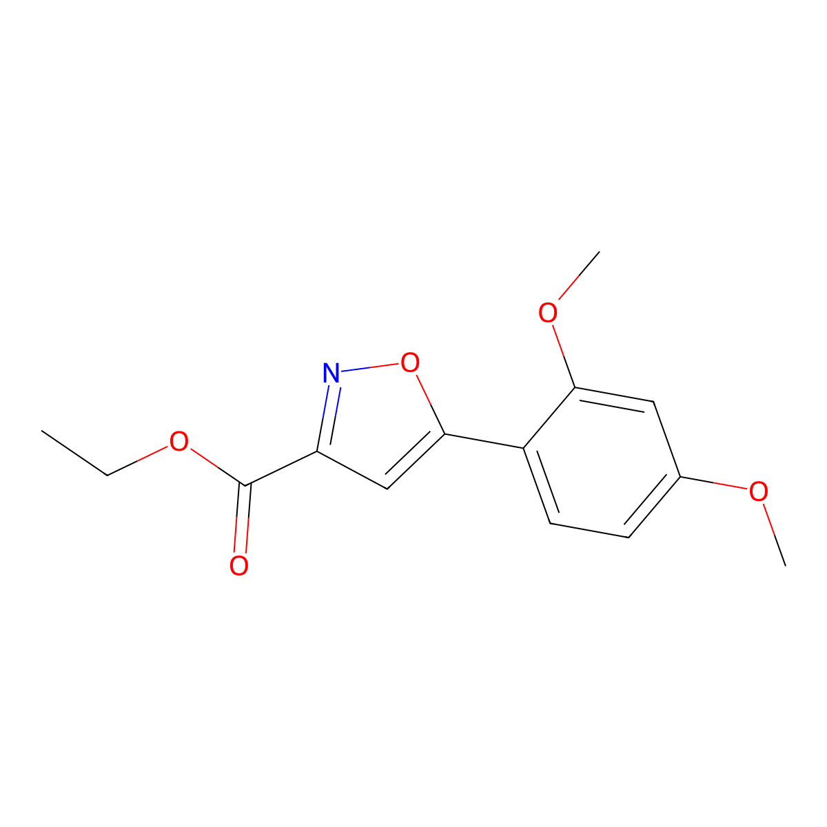 Ethyl 5-(2,4-Dimethoxyphenyl)isoxazole-3-carboxylate molecular structure, CAS 33277-16-6