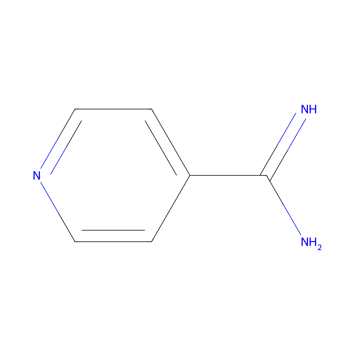 Isonicotinamidine molecular structure, CAS 33278-46-5