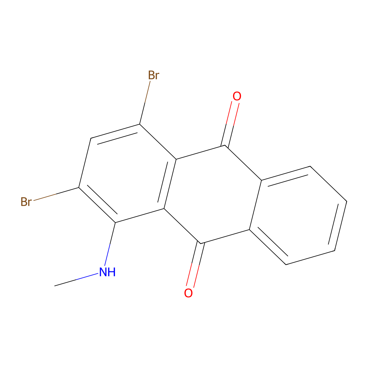 2,4-Dibromo-1-(methylamino)anthracene-9,10-dione molecular structure, CAS 33278-77-2