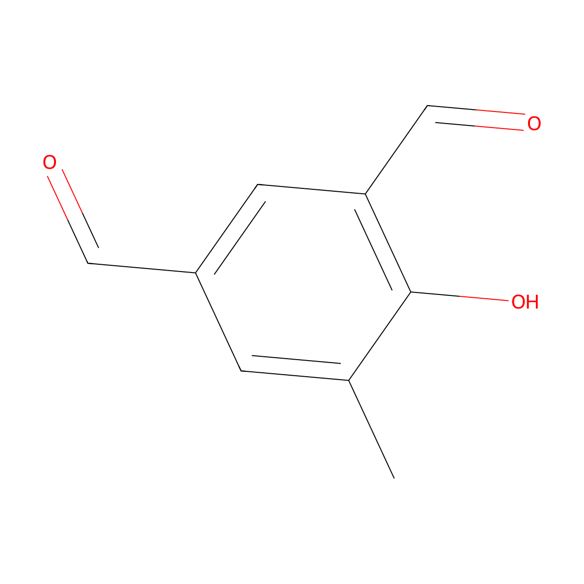 4-Hydroxy-5-methylisophthalaldehyde molecular structure, CAS 3328-73-2