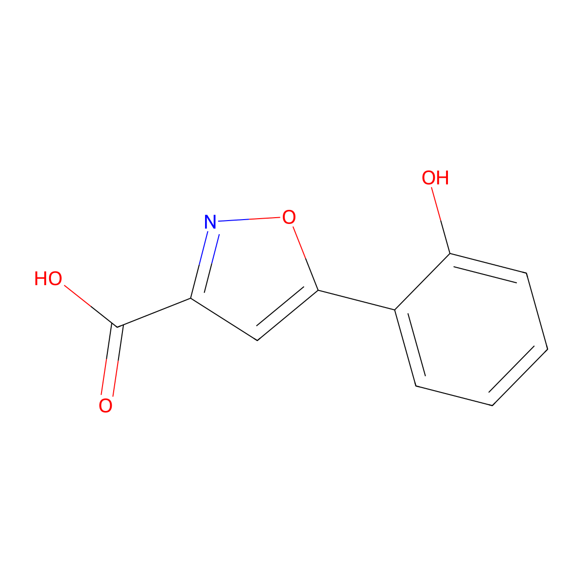 5-(2-Hydroxy-phenyl)-isoxazole-3-carboxylic acid molecular structure, CAS 33282-12-1