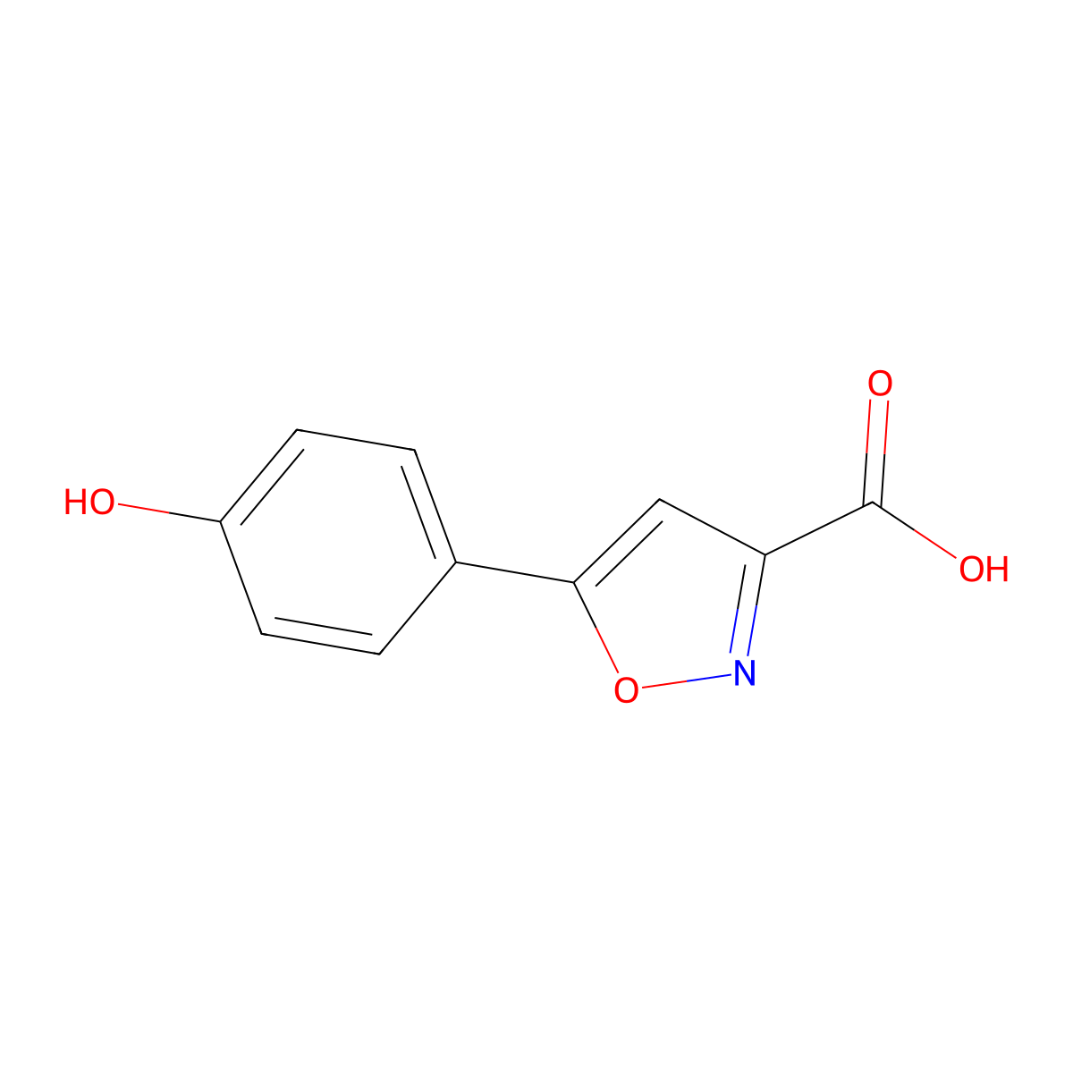 5-(4-Hydroxyphenyl)isoxazole-3-carboxylic acid molecular structure, CAS 33282-15-4