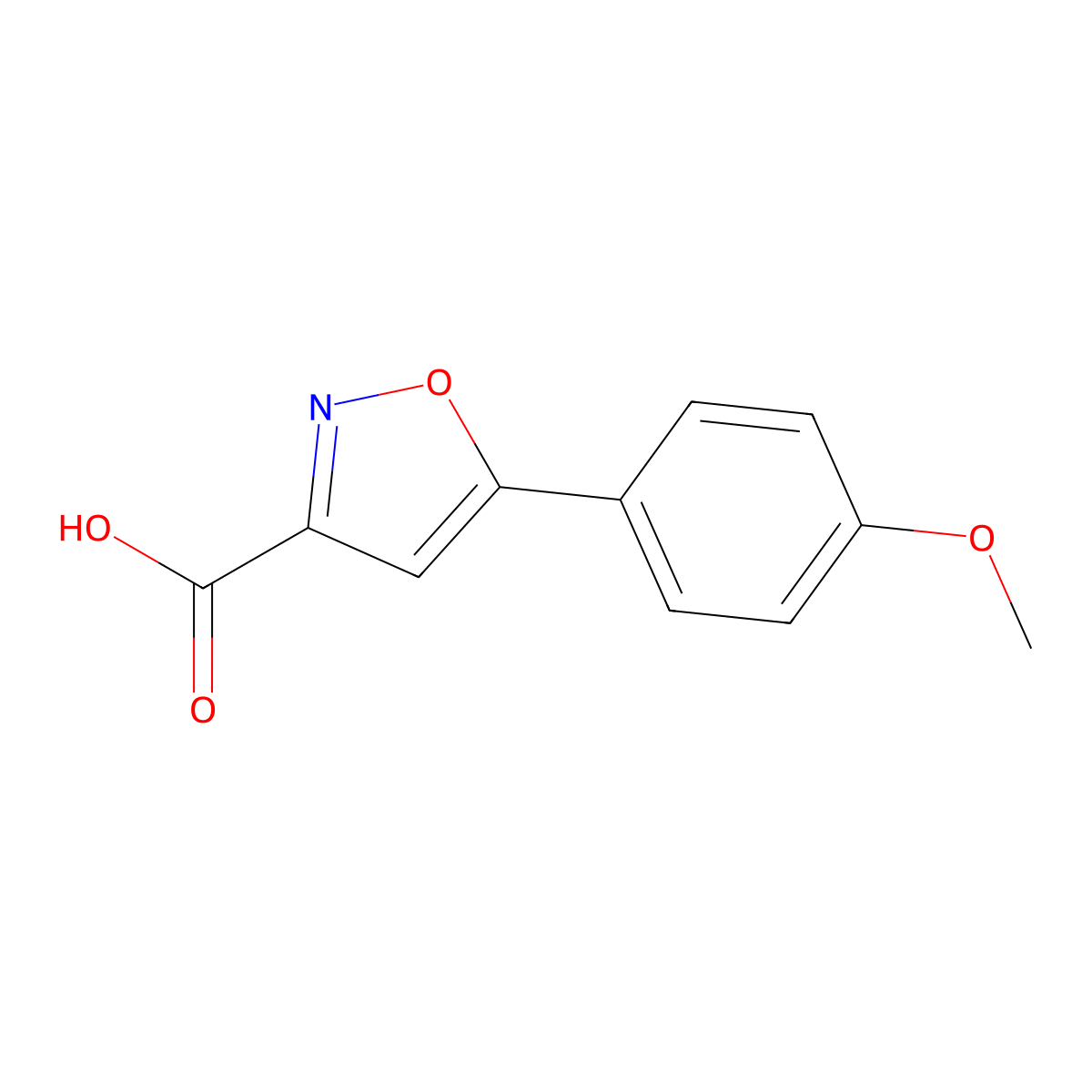 5-(4-Methoxyphenyl)-1,2-oxazole-3-carboxylic acid molecular structure, CAS 33282-16-5