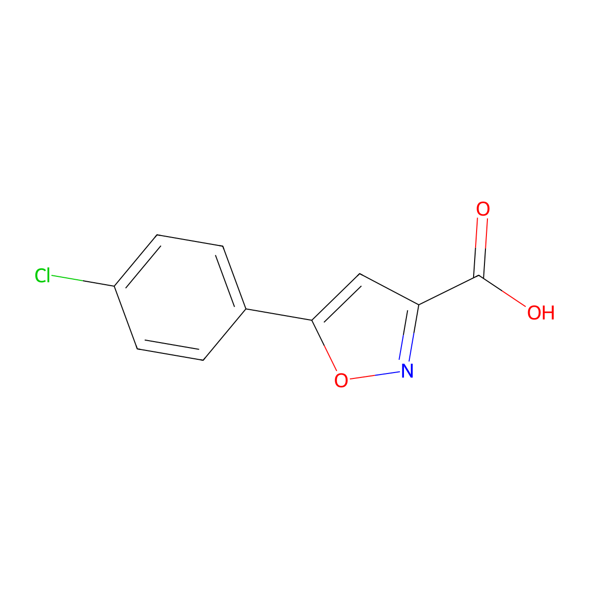 5-(4-Chlorophenyl)isoxazole-3-carboxylic acid molecular structure, CAS 33282-22-3