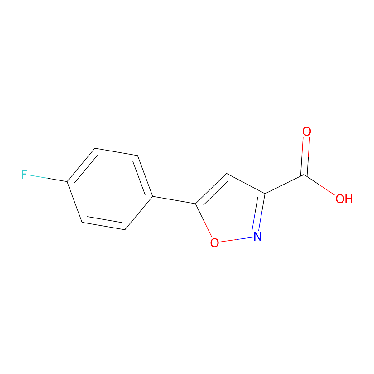 5-(4-Fluorophenyl)-1,2-oxazole-3-carboxylic acid molecular structure, CAS 33282-24-5