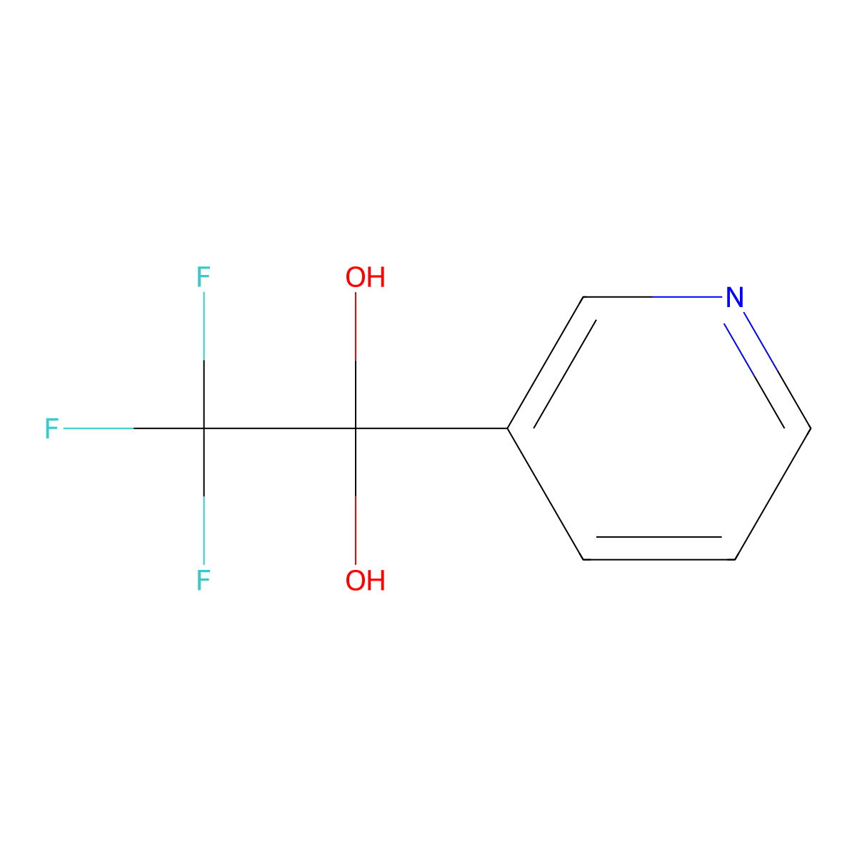 2,2,2-Trifluoro-1-(pyridin-3-yl)ethane-1,1-diol molecular structure, CAS 33284-19-4