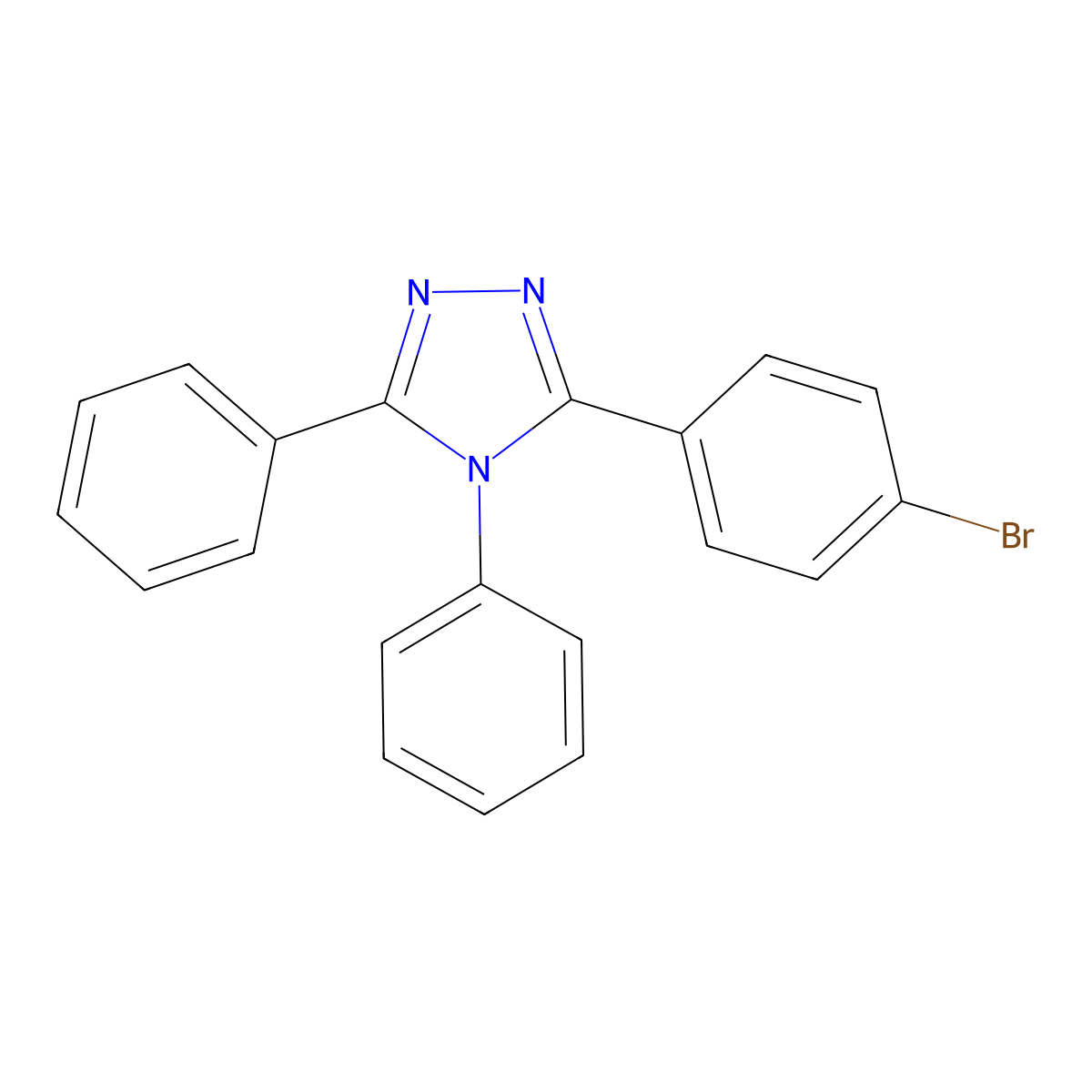 3-(4-Bromophenyl)-4,5-diphenyl-1,2,4-triazole molecular structure, CAS 332848-71-2