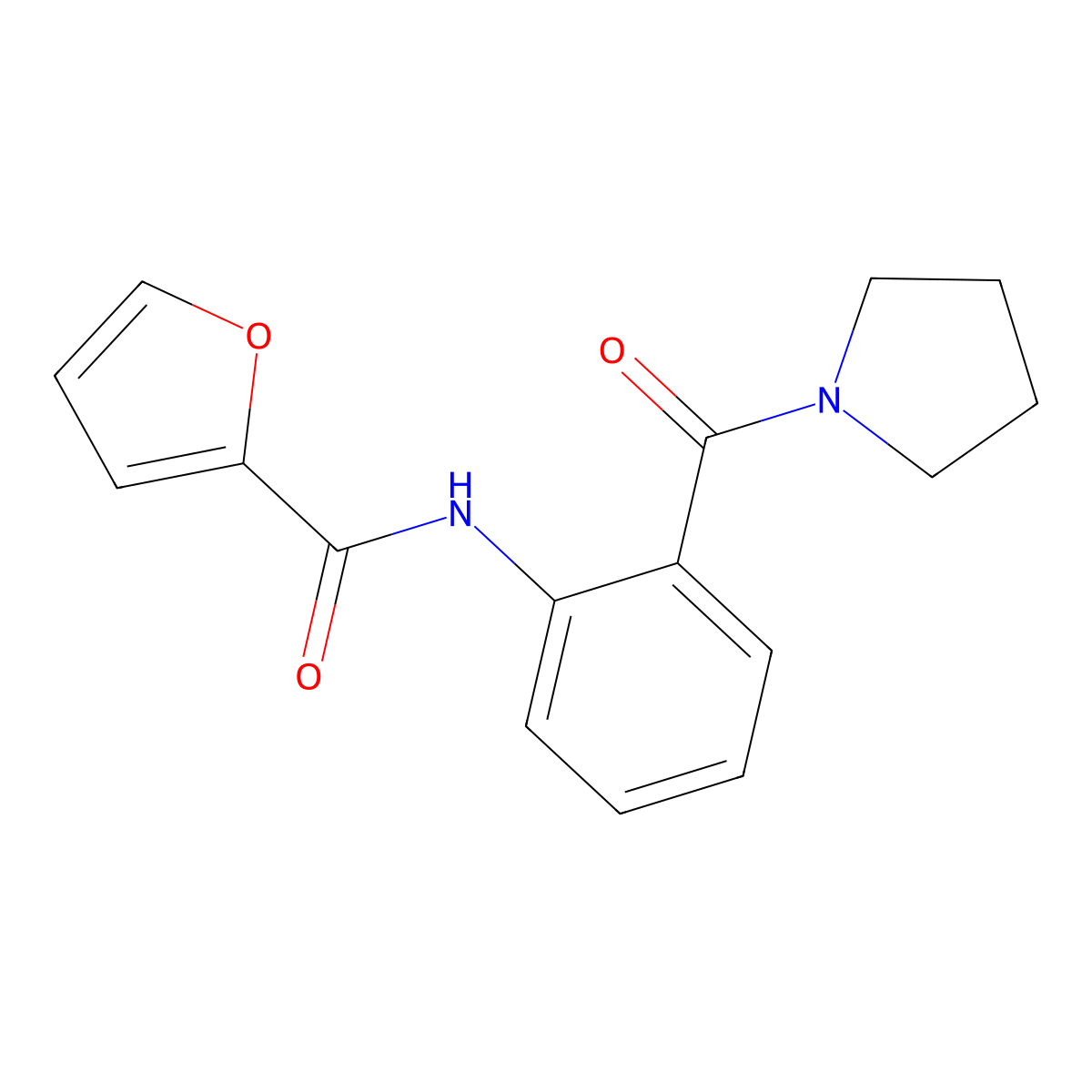 N-[2-(1-pyrrolidinylcarbonyl)phenyl]-2-furamide molecular structure, CAS 332848-92-7