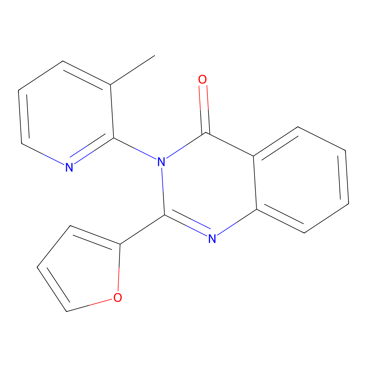 2-(Furan-2-yl)-3-(3-methylpyridin-2-yl)quinazolin-4-one molecular structure, CAS 332848-93-8