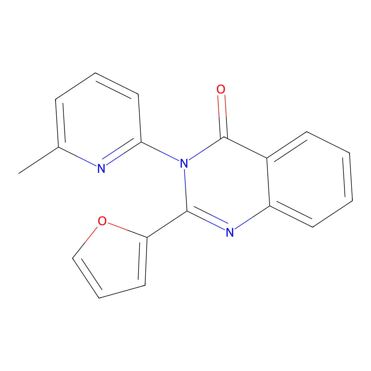 2-(2-Furanyl)-3-(6-methyl-2-pyridinyl)-4-quinazolinone molecular structure, CAS 332848-94-9