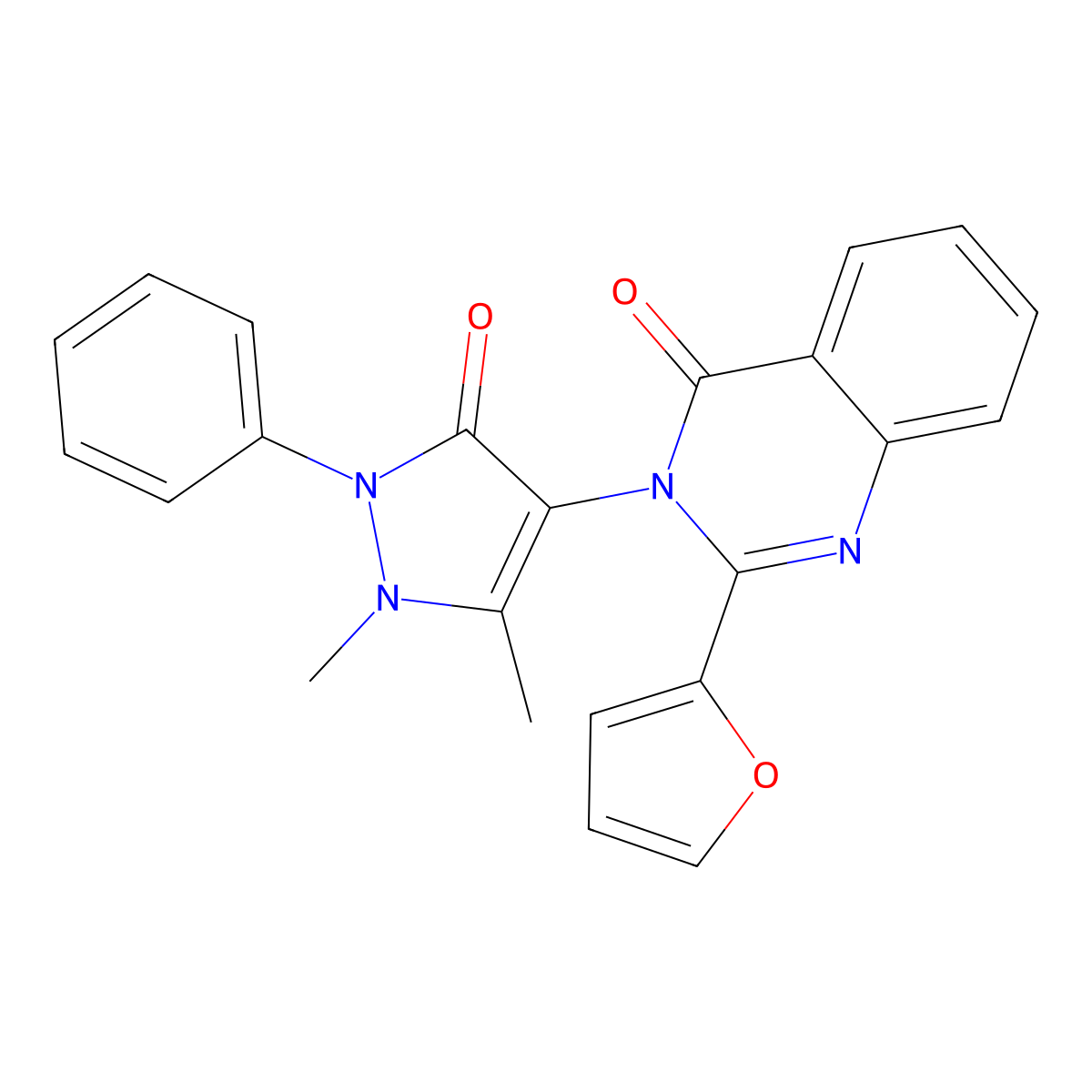3-(1,5-Dimethyl-3-oxo-2-phenylpyrazol-4-yl)-2-(furan-2-yl)quinazolin-4-one molecular structure, CAS 332848-95-0