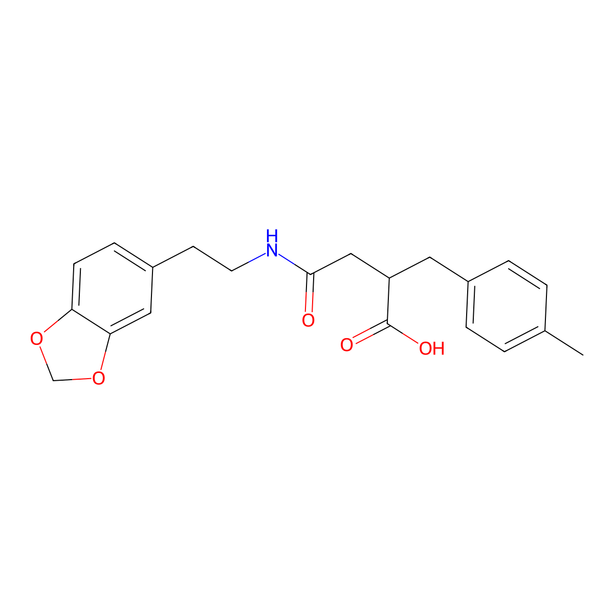 N-(2-Benzo[1,3]dioxol-5-yl-ethyl)-2-(4-methyl-benzyl)-succinamic acid molecular structure, CAS 332849-40-8