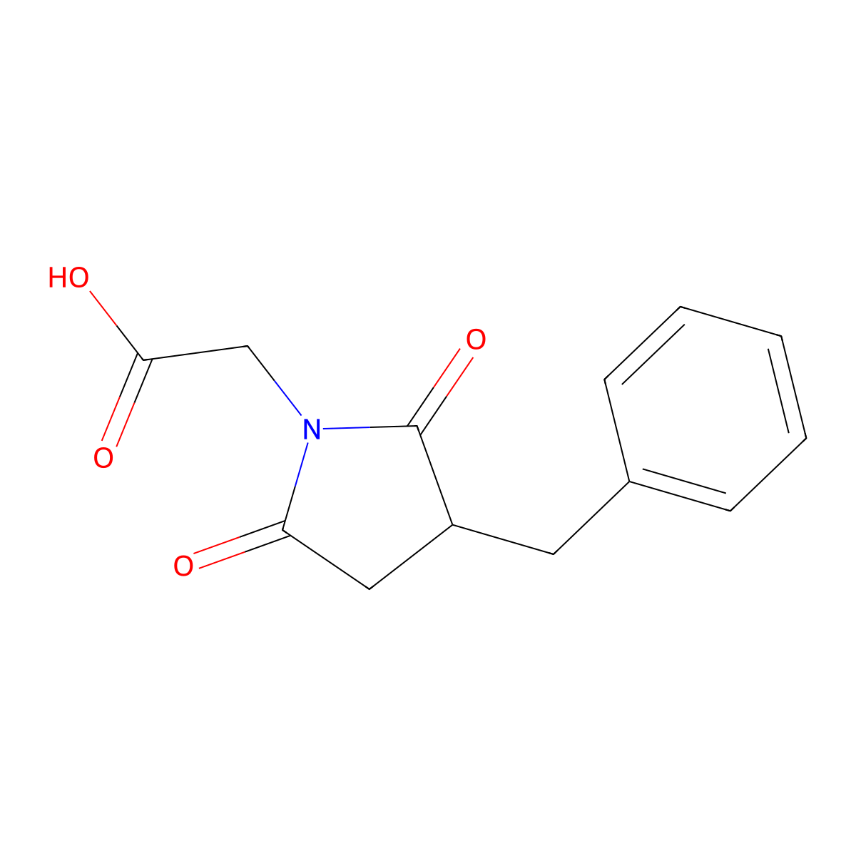 (3-Benzyl-2,5-dioxo-pyrrolidin-1-yl)-acetic acid molecular structure, CAS 332849-43-1