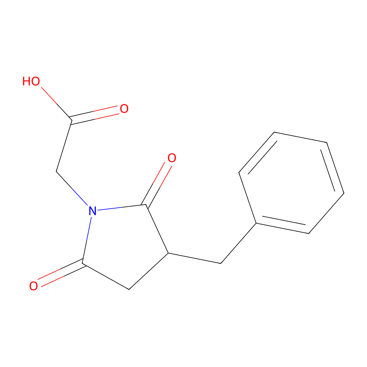 (3-Benzyl-2,5-dioxo-pyrrolidin-1-yl)-acetic acid molecular structure, CAS 332849-43-1