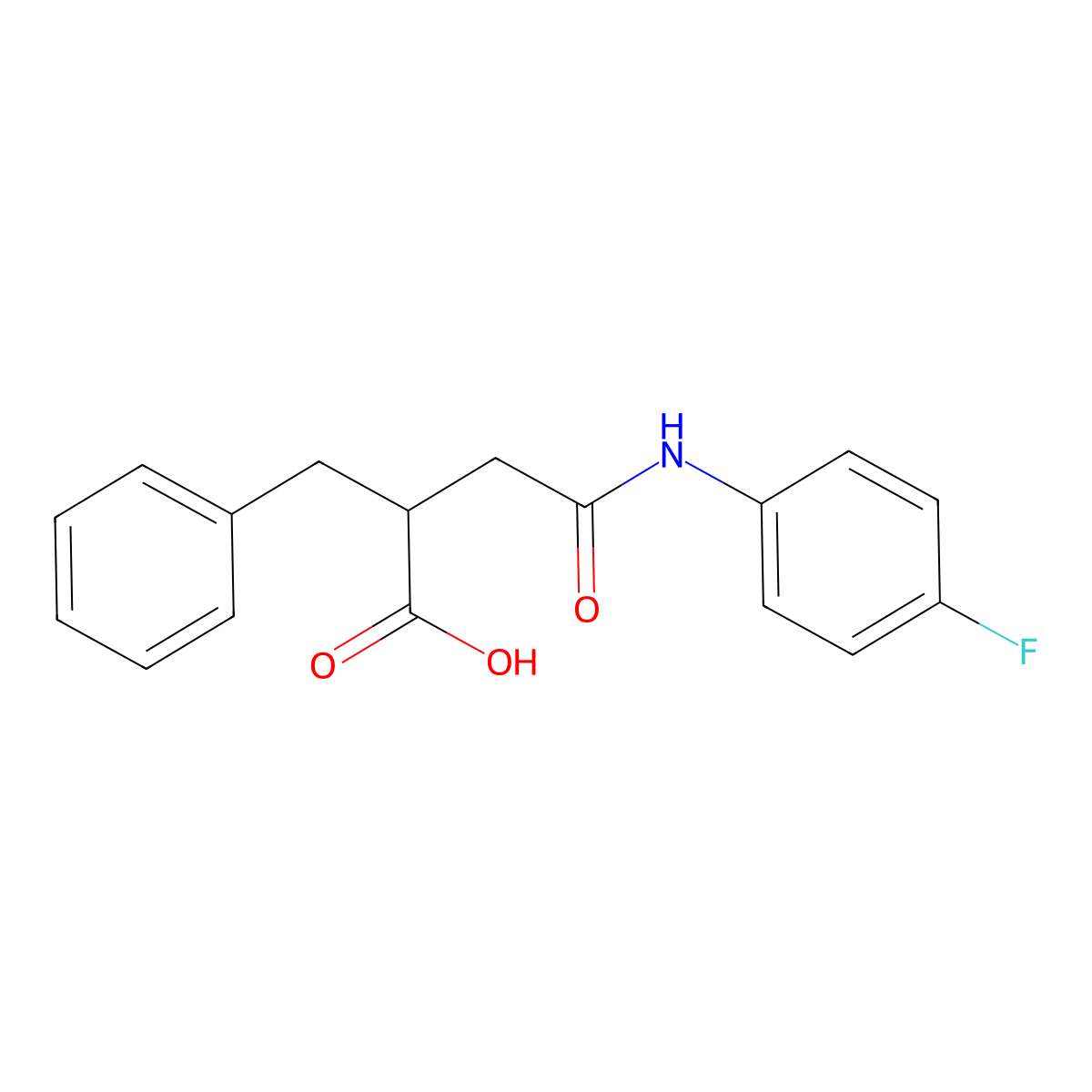 2-Benzyl-N-(4-fluoro-phenyl)-succinamic acid molecular structure, CAS 332849-44-2