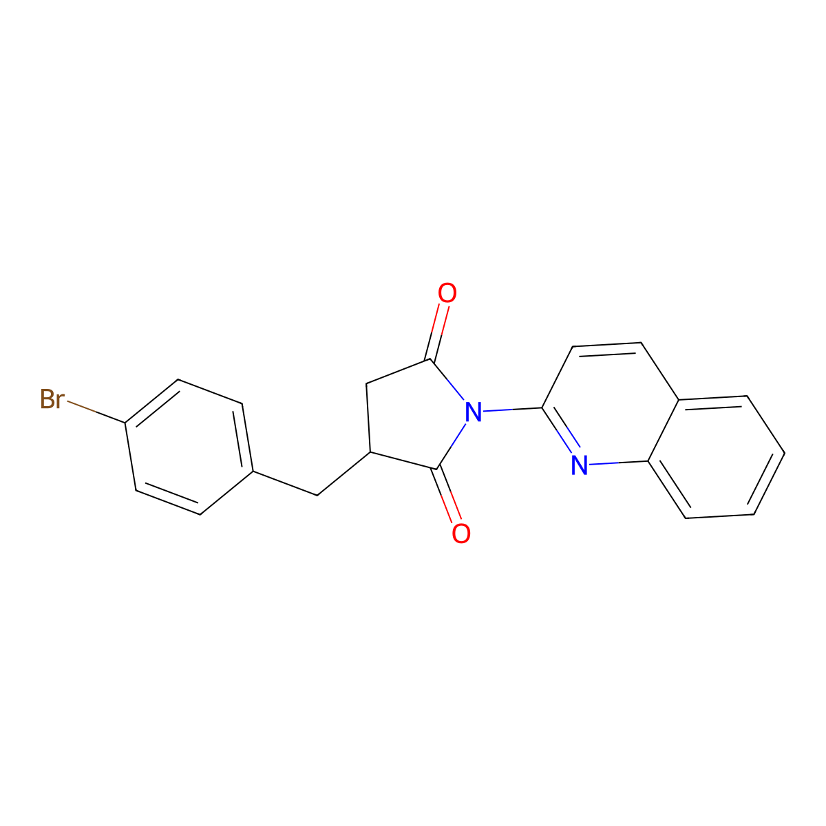 3-(4-Bromobenzyl)-1-(quinolin-2-yl)pyrrolidine-2,5-dione molecular structure, CAS 332849-46-4
