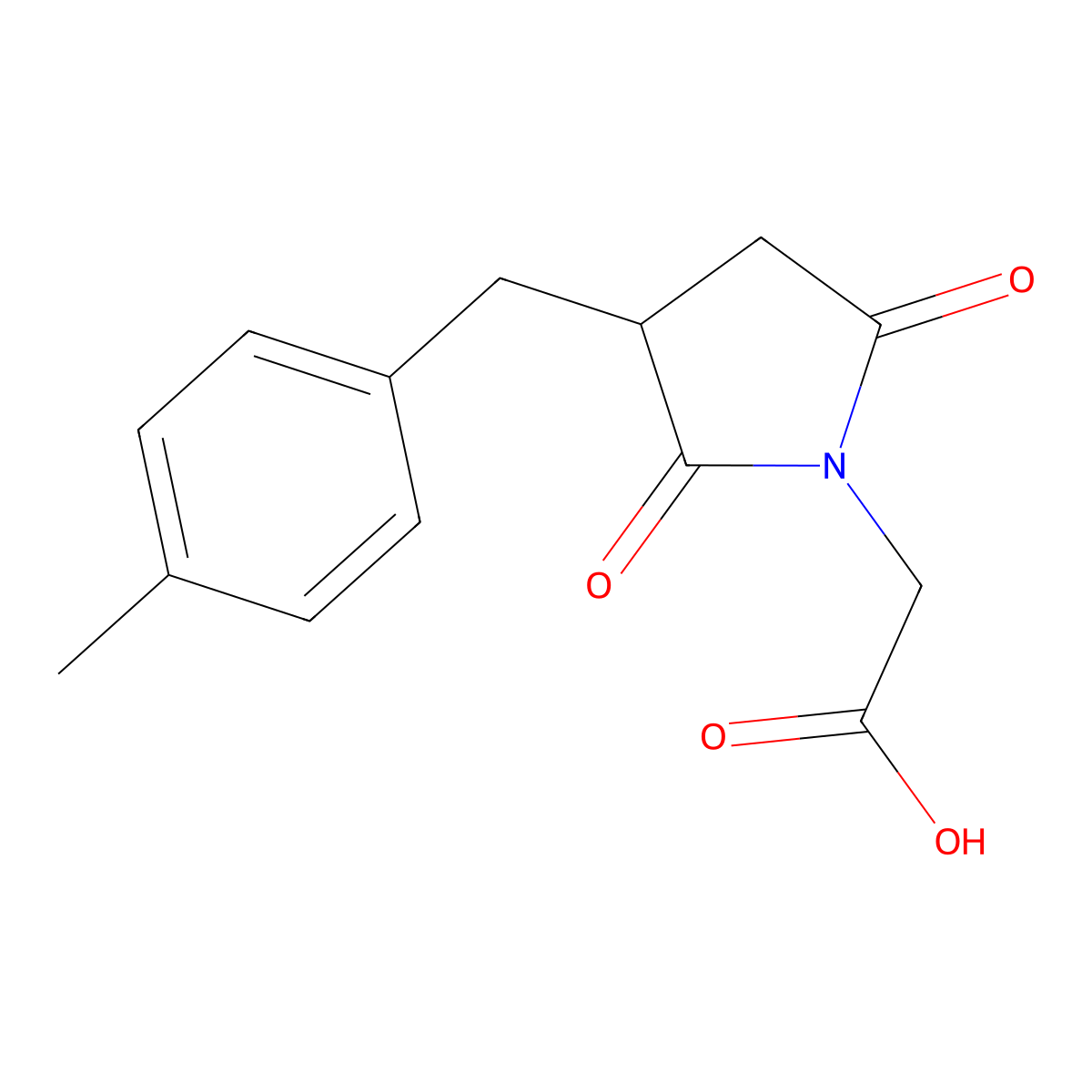 [3-(4-Methyl-benzyl)-2,5-dioxo-pyrrolidin-1-yl]-acetic acid molecular structure, CAS 332849-47-5