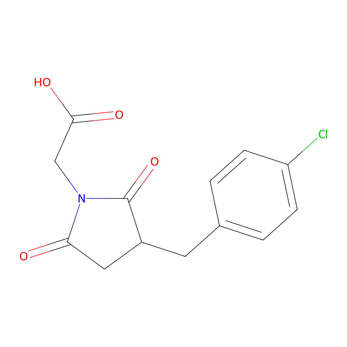 [3-(4-Chloro-benzyl)-2,5-dioxo-pyrrolidin-1-yl]-acetic acid molecular structure, CAS 332849-48-6
