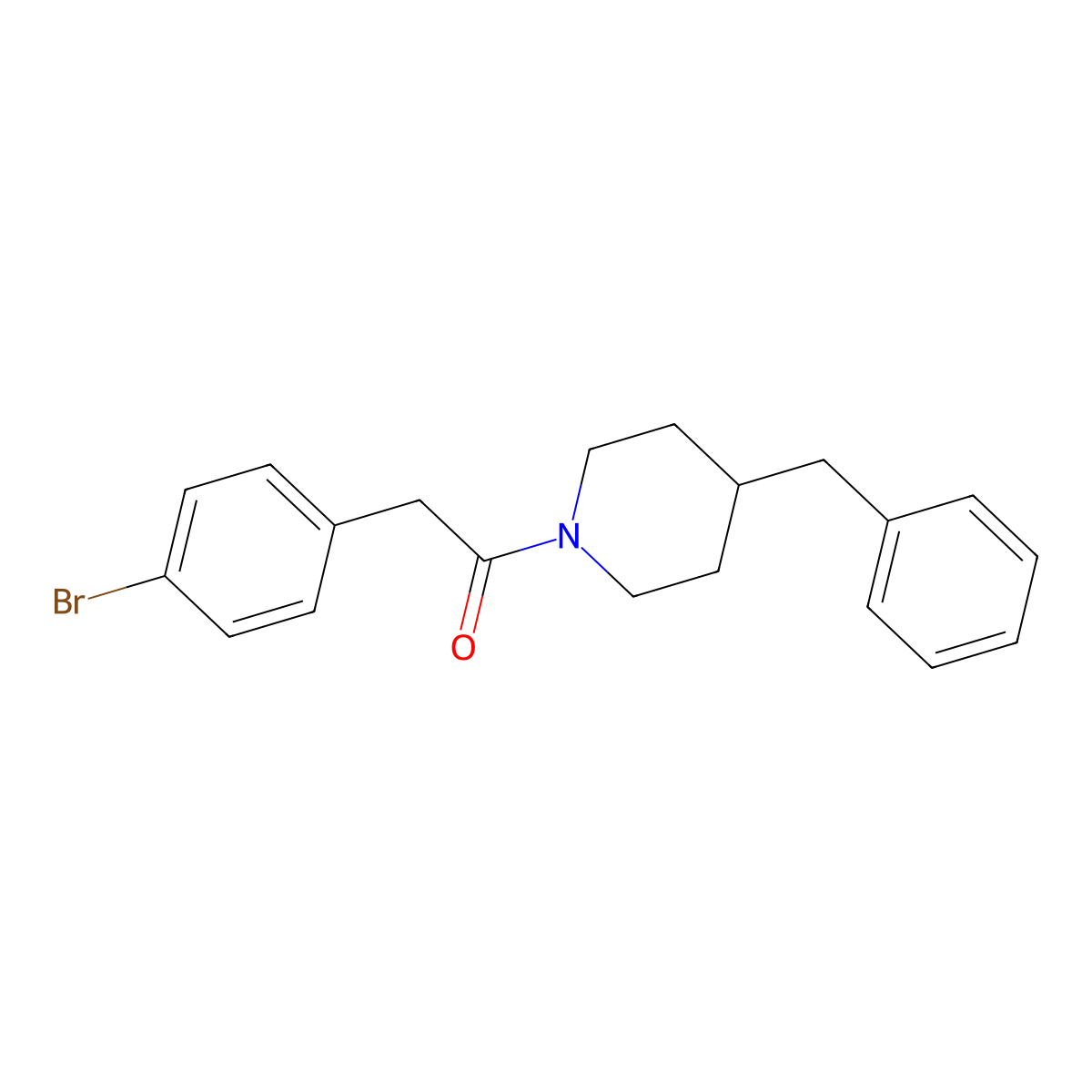 1-(4-Benzylpiperidin-1-yl)-2-(4-bromophenyl)ethanone molecular structure, CAS 332849-77-1