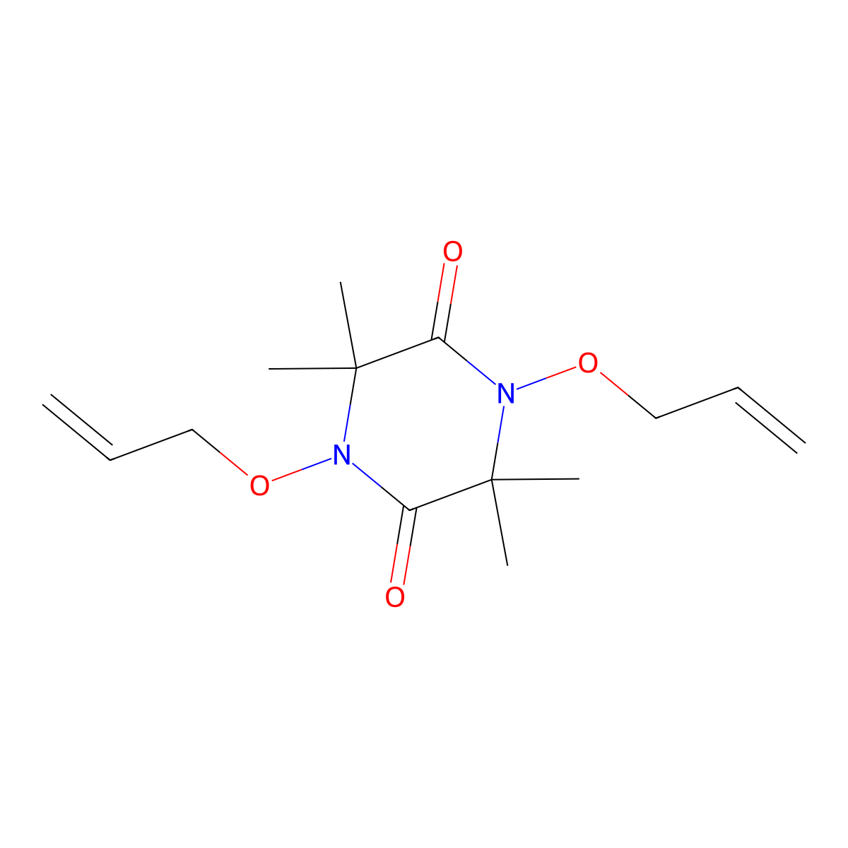 3,3,6,6-Tetramethyl-1,4-bis(prop-2-enoxy)piperazine-2,5-dione molecular structure, CAS 332850-15-4