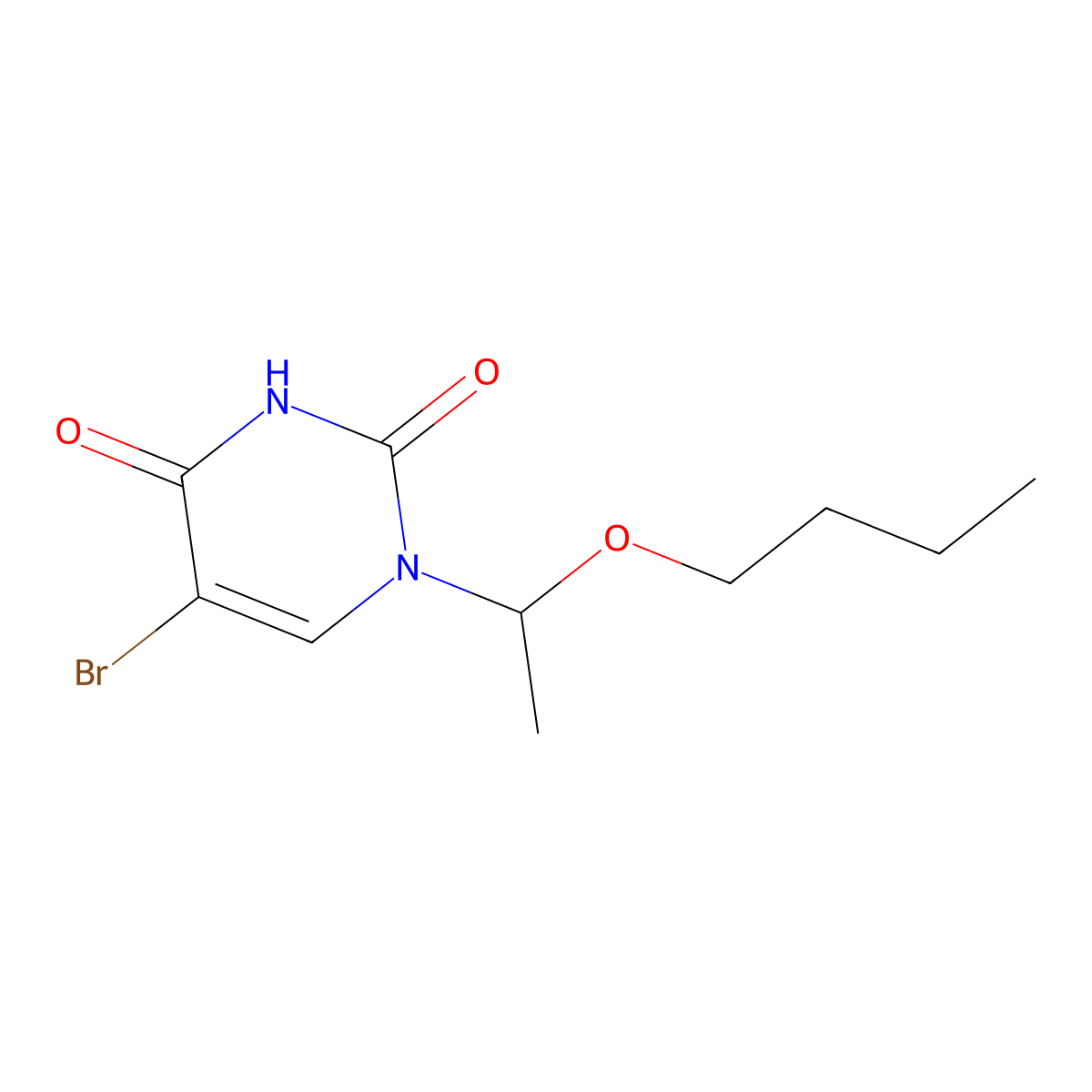 5-Bromo-1-(1-butoxyethyl)pyrimidine-2,4-dione molecular structure, CAS 332850-26-7
