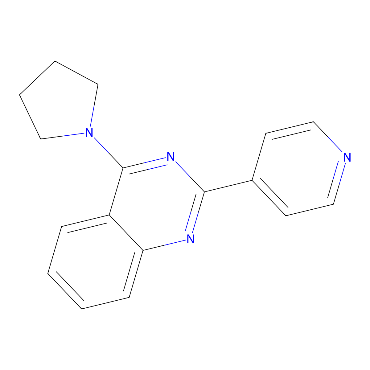 2-Pyridin-4-yl-4-(1-pyrrolidinyl)quinazoline molecular structure, CAS 332850-29-0