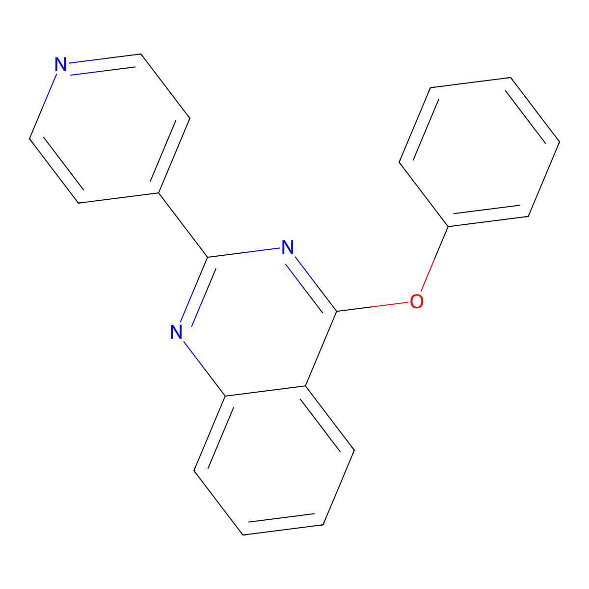 4-Phenoxy-2-pyridin-4-ylquinazoline molecular structure, CAS 332850-41-6