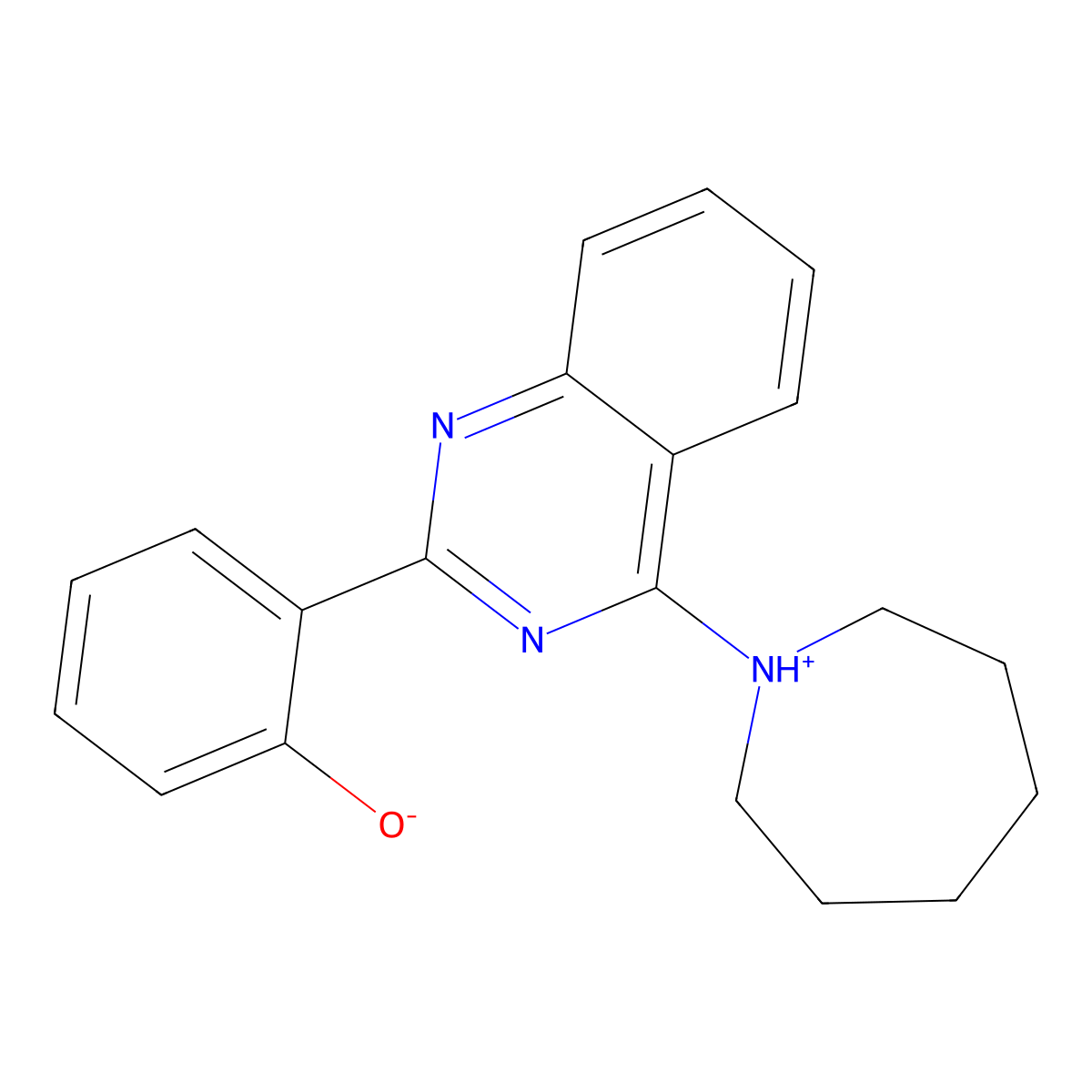 2-[4-(Azepan-1-ium-1-yl)quinazolin-2-yl]phenolate molecular structure, CAS 332850-83-6