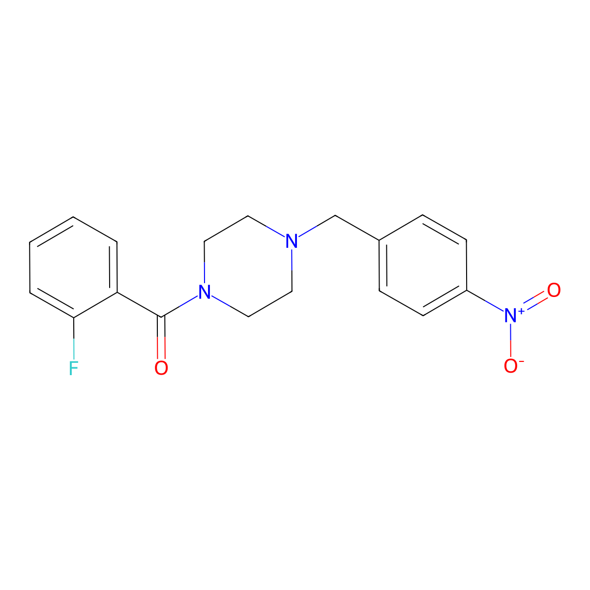 (2-Fluorophenyl)[4-(4-nitrobenzyl)piperazin-1-yl]methanone molecular structure, CAS 332850-87-0
