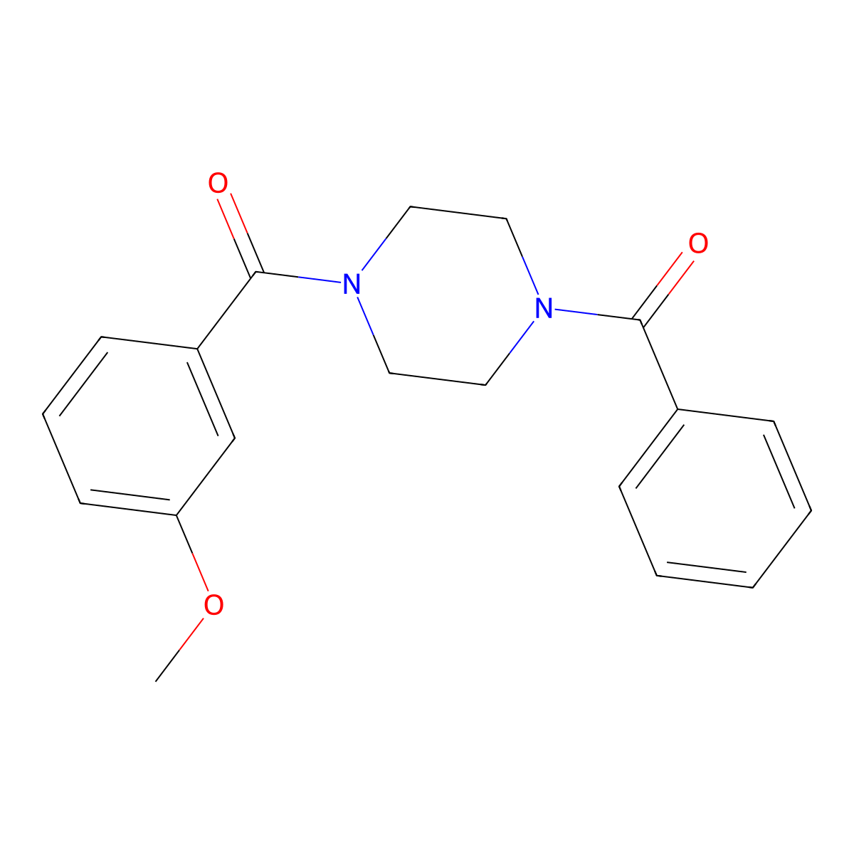 1-Benzoyl-4-(3-methoxybenzoyl)piperazine molecular structure, CAS 332851-04-4