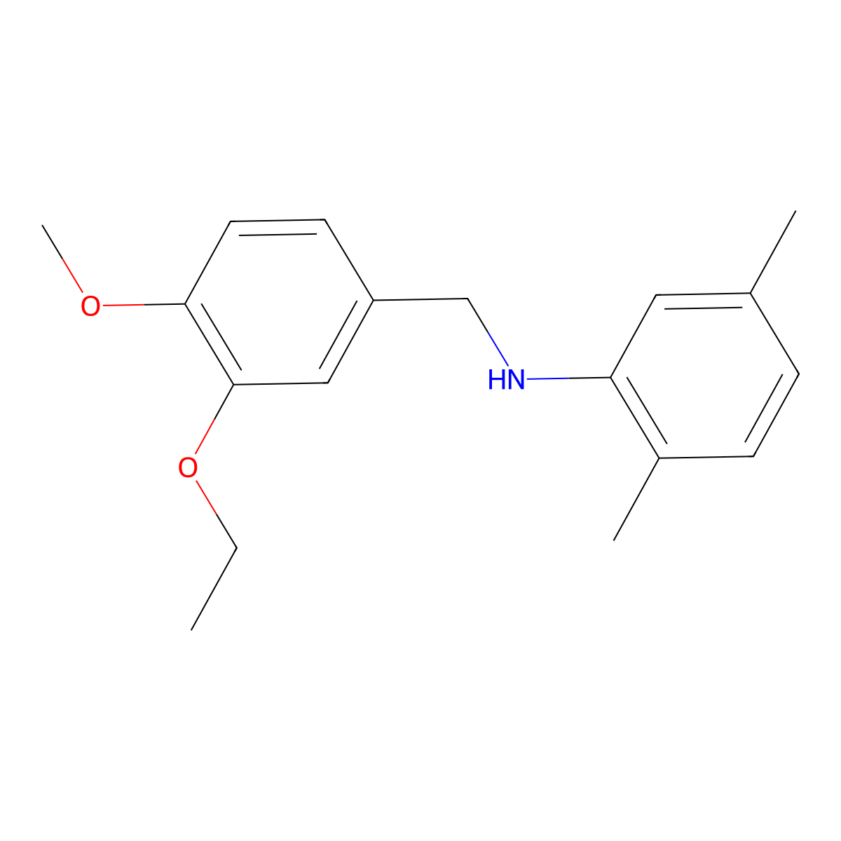 N-[(3-ethoxy-4-methoxyphenyl)methyl]-2,5-dimethylaniline molecular structure, CAS 332851-28-2