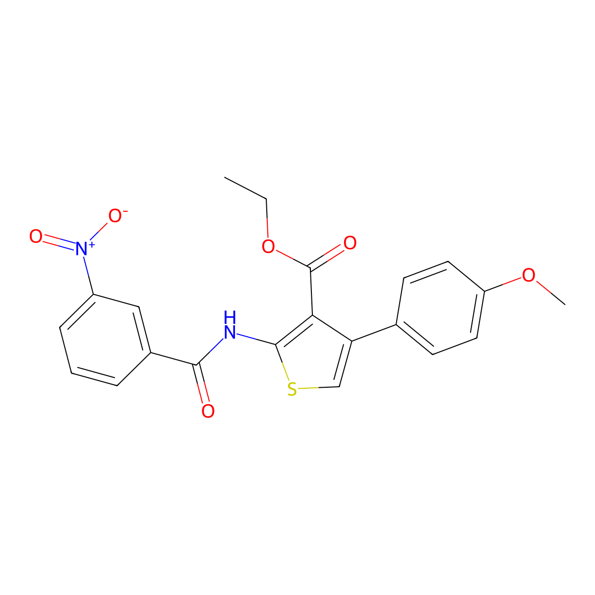 Ethyl 4-(4-methoxyphenyl)-2-[(3-nitrobenzoyl)amino]thiophene-3-carboxylate molecular structure, CAS 332859-74-2