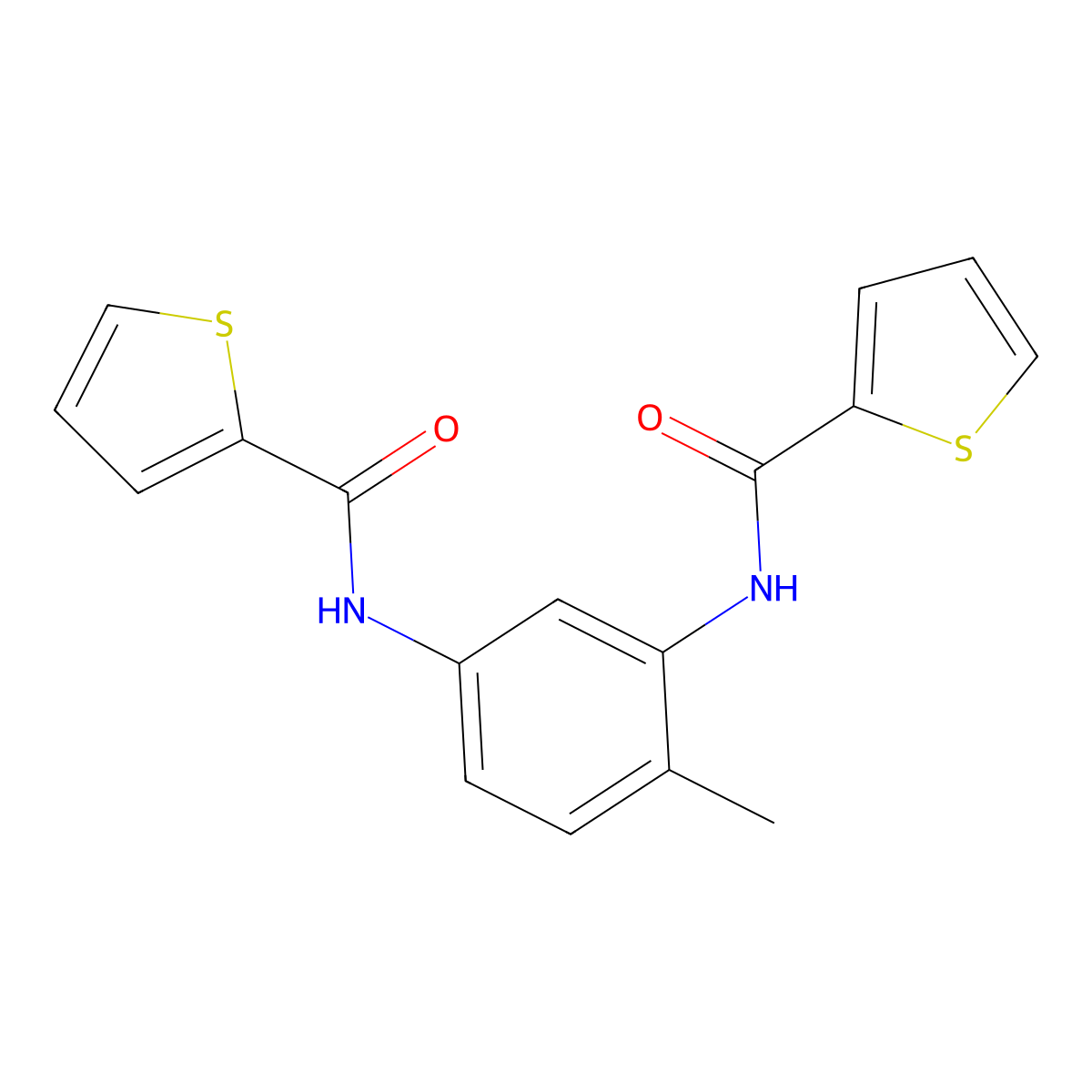 N-{2-methyl-5-[(2-thienylcarbonyl)amino]phenyl}-2-thiophenecarboxamide molecular structure, CAS 332859-80-0