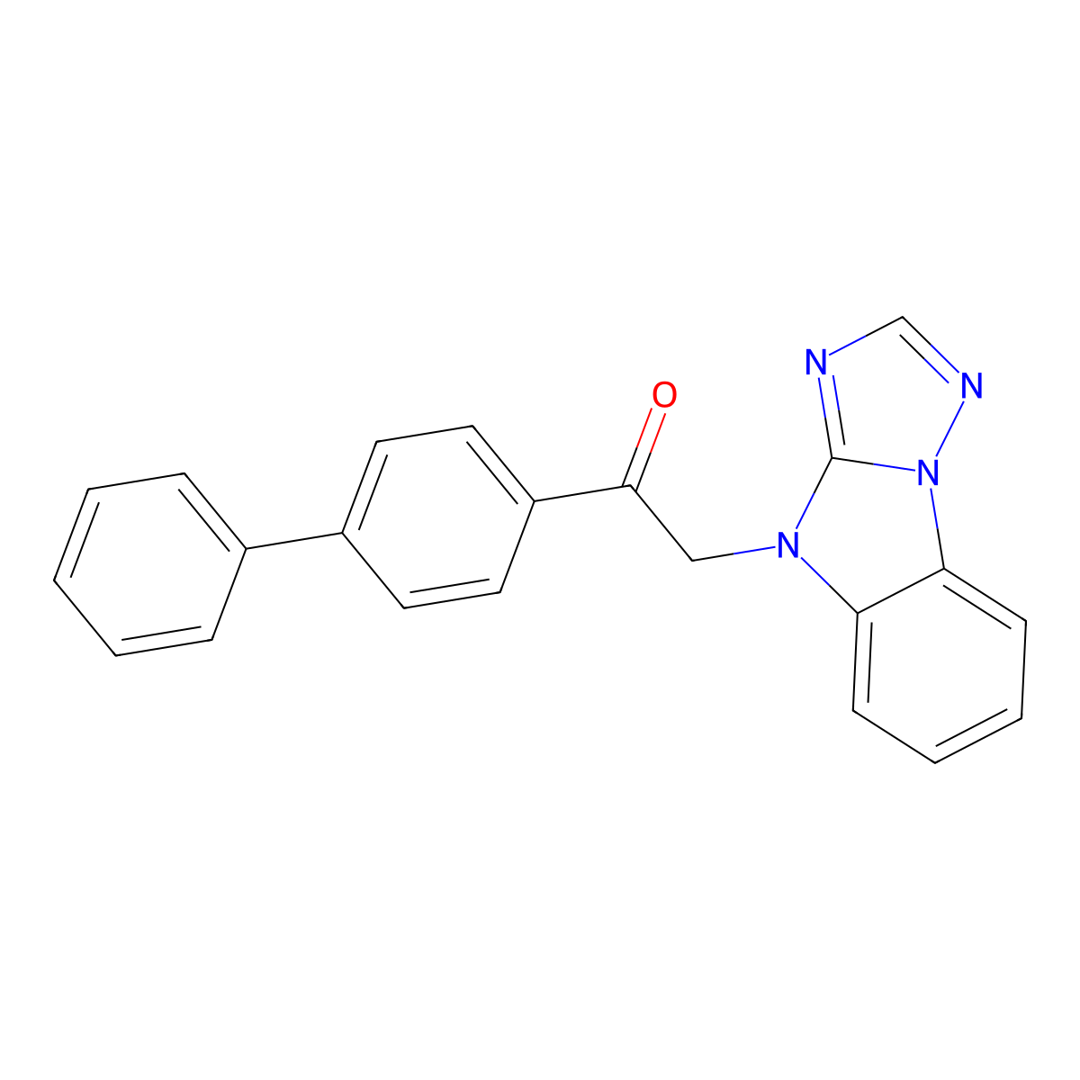 1-(4-Phenylphenyl)-2-([1,2,4]triazolo[1,5-a]benzimidazol-4-yl)ethanone molecular structure, CAS 332859-90-2